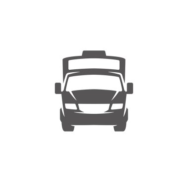 Camper van şekil üzerinde beyaz arka plan vektör illüstrasyon izole. RV araç vektör grafik siluet.