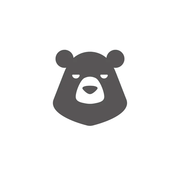 Силуэт Медведя Изолирован Белом Фоне Векторной Иллюстрации Векторная Эмблема Медведя — стоковый вектор