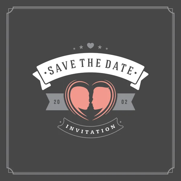 Casamento Salvar Data Convite Cartão Vetor Ilustração Casamento Convidar Título — Vetor de Stock