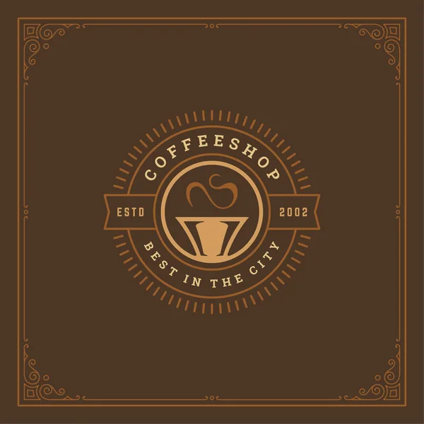 Coffee Shop Label Ontwerp Sjabloon Vectorillustratie Bean Silhouet Goed Voor — Stockvector