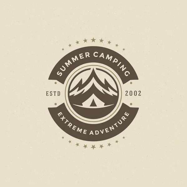 Hory Logo Znak Vektorové Ilustrace Dobrodružná Expedice Hory Silueta Košili — Stockový vektor