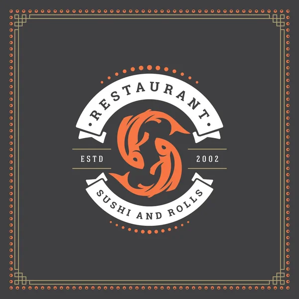 Sushi ristorante logo vettoriale illustrazione . — Vettoriale Stock