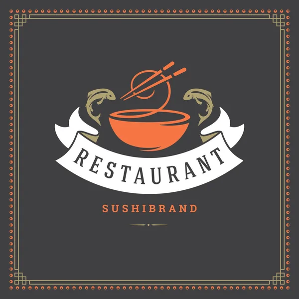 Illustration vectorielle du logo restaurant Sushi . — Image vectorielle