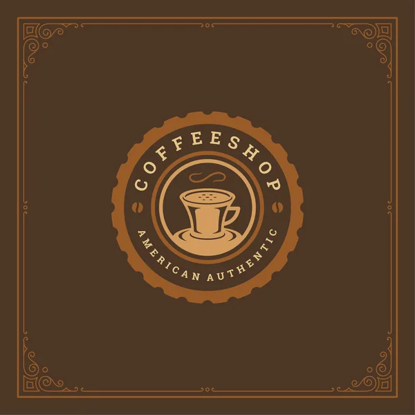 Шаблон дизайну етикетки кав'ярні Векторні ілюстрації . — стоковий вектор