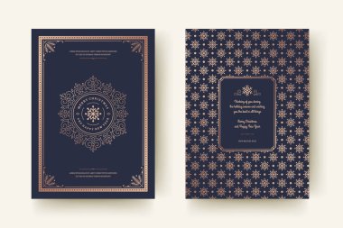 Noel tebrik kartı tasarımı şablonu. Mutlu Noeller ve tatiller geçmişe dönük tipografik etiketler ve yazı için şablon arka planlı yerler. Vektör illüstrasyonu.