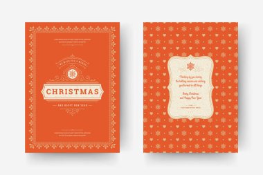 Noel tebrik kartı tasarımı şablonu. Mutlu Noeller ve tatiller geçmişe dönük tipografik etiketler ve yazı için şablon arka planlı yerler. Vektör illüstrasyonu.