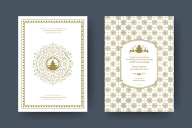 Noel tebrik kartı tasarımı şablonu. Mutlu Noeller ve tatiller geçmişe dönük tipografik etiketler ve yazı için şablon arka planlı yerler. Vektör illüstrasyonu.