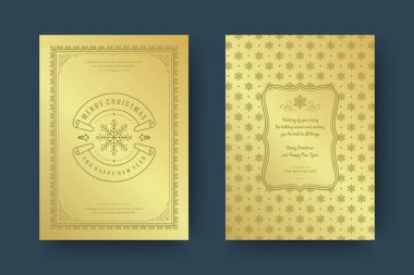 Noel tebrik kartı tasarımı şablonu. Mutlu Noeller ve tatiller geçmişe dönük tipografik etiketler ve yazı için şablon arka planlı yerler. Vektör illüstrasyonu.