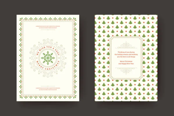 Plantilla Diseño Tarjeta Felicitación Navidad Feliz Navidad Días Festivos Desea — Vector de stock