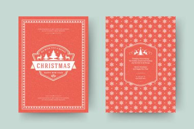 Noel tebrik kartı tasarımı şablonu. Mutlu Noeller ve tatiller geçmişe dönük tipografik etiketler ve yazı için şablon arka planlı yerler. Vektör illüstrasyonu.