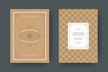 Noel tebrik kartı tasarımı şablonu. Mutlu Noeller ve tatiller geçmişe dönük tipografik etiketler ve yazı için şablon arka planlı yerler. Vektör illüstrasyonu.