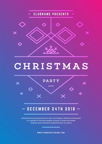 Christmas Party Invitation Modern Typography Decoration Elements Christmas Holidays Event — Stock Vector