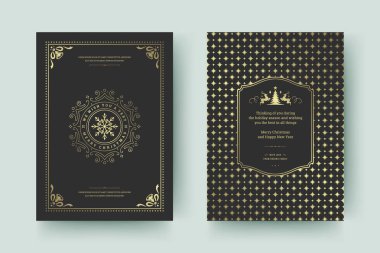 Noel tebrik kartı tasarımı şablonu. Mutlu Noeller ve tatiller geçmişe dönük tipografik etiketler ve yazı için şablon arka planlı yerler. Vektör illüstrasyonu.