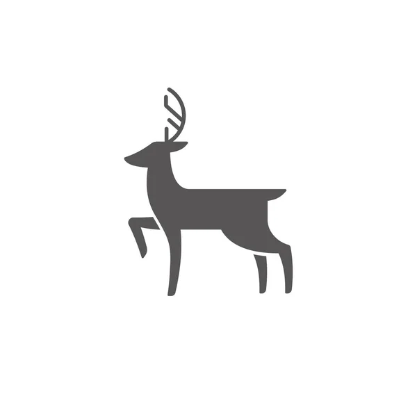 Hirschsilhouette Isoliert Auf Weißem Hintergrund Vektor Illustration Grafisches Emblem Des — Stockvektor