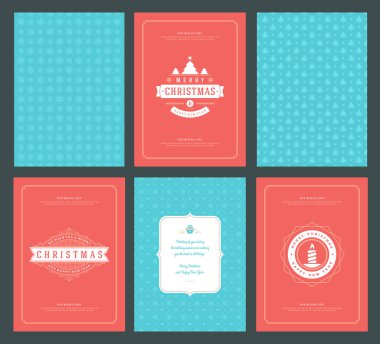 Neşeli Noel tebrik kartları şablonları ve desenler arka planlar, Noel tatili için yer ile Tipografik Tasarım isterdim. Vektör çizim.