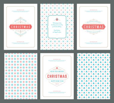 Neşeli Noel tebrik kartları şablonları ve desenler arka planlar, Noel tatili için yer ile Tipografik Tasarım isterdim. Vektör çizim.