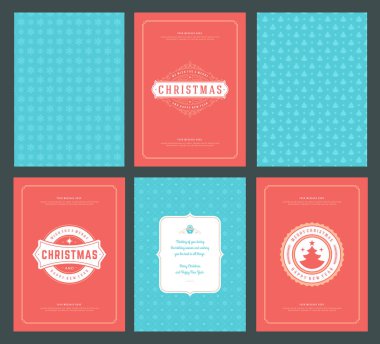 Neşeli Noel tebrik kartları şablonları ve desenler arka planlar, Noel tatili için yer ile Tipografik Tasarım isterdim. Vektör çizim.