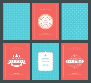 Neşeli Noel tebrik kartları şablonları ve desenler arka planlar, Noel tatili için yer ile Tipografik Tasarım isterdim. Vektör çizim.