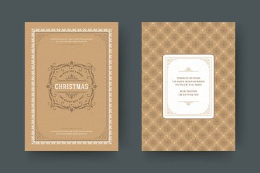 Noel tebrik kartı tasarımı şablonu. Mutlu Noeller ve tatiller geçmişe dönük tipografik etiketler ve yazı için şablon arka planlı yerler. Vektör illüstrasyonu.