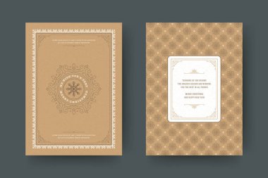 Noel tebrik kartı tasarımı şablonu. Mutlu Noeller ve tatiller geçmişe dönük tipografik etiketler ve yazı için şablon arka planlı yerler. Vektör illüstrasyonu.