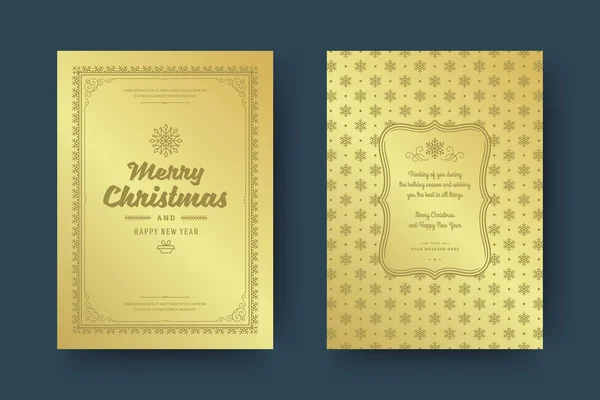 Design Vorlage Für Weihnachtsgrußkarten Frohe Weihnachten Und Feiertage Wünscht Retro — Stockvektor