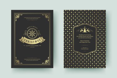 Noel tebrik kartı tasarımı vektör çizimi.