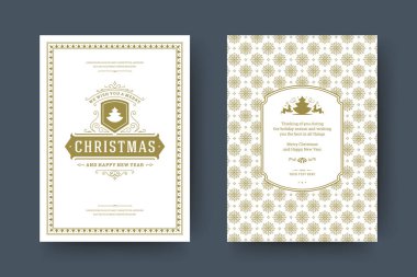 Noel tebrik kartı tasarımı vektör çizimi.