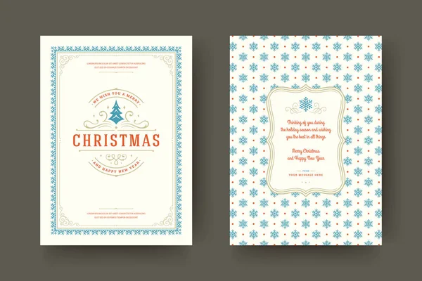 크리스마스 인사말 카드 디자인 템플릿 벡터 삽화. — 스톡 벡터