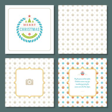 Noel tebrik kartı tasarımı ve şablon geçmişi, Mutlu Noeller dilekleri ve aile fotoğrafı.