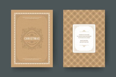 Noel tebrik kartı tasarımı şablonu. Mutlu Noeller ve tatiller geçmişe dönük tipografik etiketler ve yazı için şablon arka planlı yerler. Vektör illüstrasyonu.