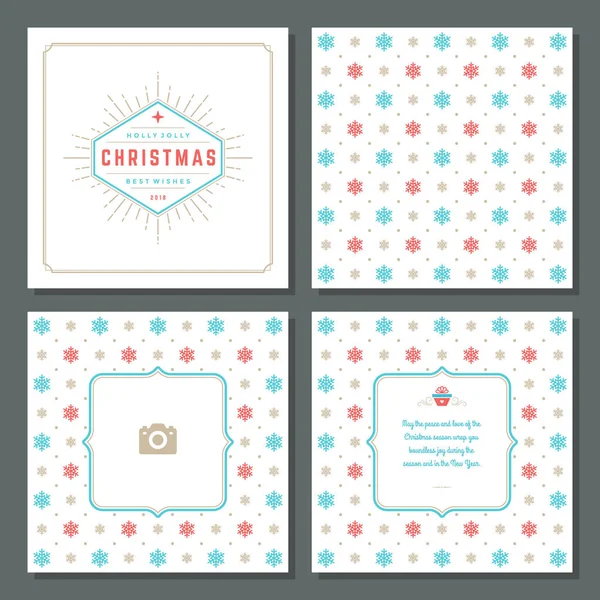 Χριστούγεννα Ευχετήρια Κάρτα Διάνυσμα Σχεδίαση Και Μοτίβο Φόντο Θέση Για — Διανυσματικό Αρχείο