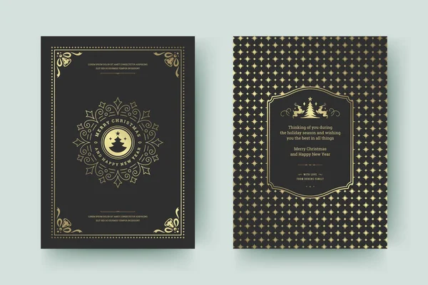 Noel tebrik kartı tasarımı şablonu. Mutlu Noeller ve tatiller geçmişe dönük tipografik etiketler ve yazı için şablon arka planlı yerler. Vektör illüstrasyonu.