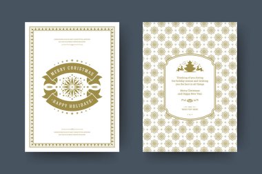 Noel tebrik kartı tasarımı şablonu. Mutlu Noeller ve tatiller geçmişe dönük tipografik etiketler ve yazı için şablon arka planlı yerler. Vektör illüstrasyonu.