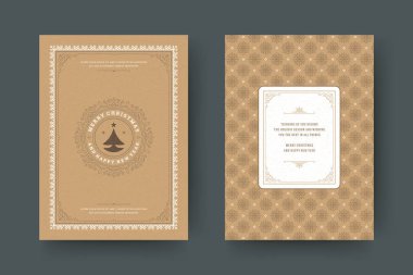 Noel tebrik kartı tasarımı şablonu. Mutlu Noeller ve tatiller geçmişe dönük tipografik etiketler ve yazı için şablon arka planlı yerler. Vektör illüstrasyonu.