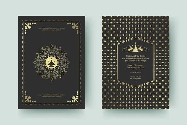 Noel tebrik kartı tasarımı şablonu. Mutlu Noeller ve tatiller geçmişe dönük tipografik etiketler ve yazı için şablon arka planlı yerler. Vektör illüstrasyonu.