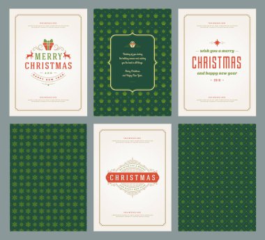 Neşeli Noel tebrik kartları şablonları ve desenler arka planlar, Noel tatili için yer ile Tipografik Tasarım isterdim. Vektör çizim.