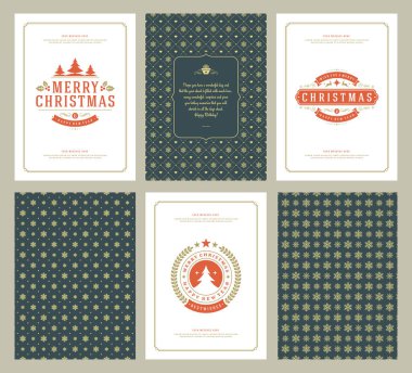 Neşeli Noel tebrik kartları şablonları ve desenler arka planlar