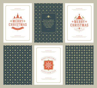 Neşeli Noel tebrik kartları şablonları ve desenler arka planlar