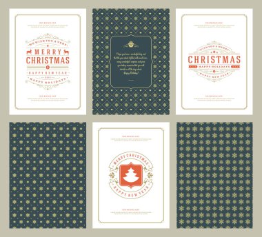 Neşeli Noel tebrik kartları şablonları ve desenler arka planlar