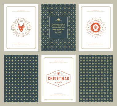 Neşeli Noel tebrik kartları şablonları ve desenler arka planlar