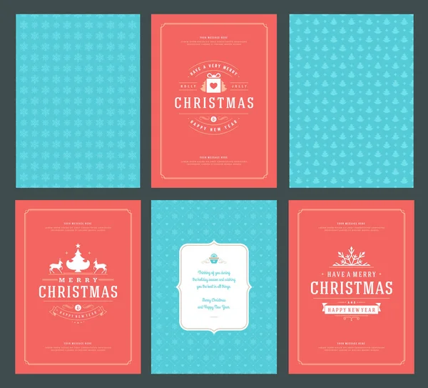 Neşeli Noel tebrik kartları şablonları ve desenler arka planlar, Noel tatili için yer ile Tipografik Tasarım isterdim. Vektör çizim.