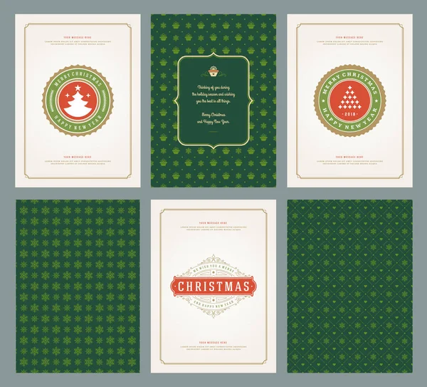 Neşeli Noel tebrik kartları şablonları ve desenler arka planlar, Noel tatili için yer ile Tipografik Tasarım isterdim. Vektör çizim.