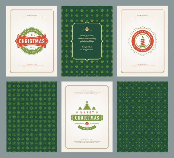Neşeli Noel tebrik kartları şablonları ve desenler arka planlar, Noel tatili için yer ile Tipografik Tasarım isterdim. Vektör çizim.