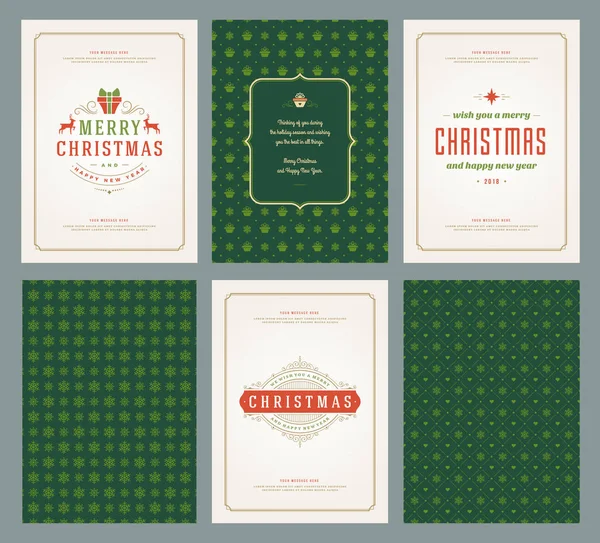 Neşeli Noel tebrik kartları şablonları ve desenler arka planlar, Noel tatili için yer ile Tipografik Tasarım isterdim. Vektör çizim.