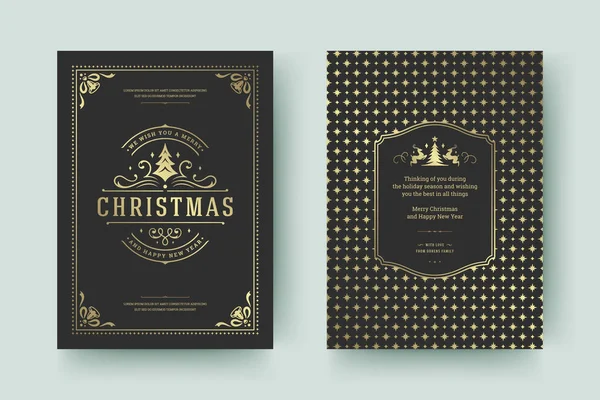 Weihnachten Grußkarte Design Vorlage Vektor Illustration. — Stockvektor