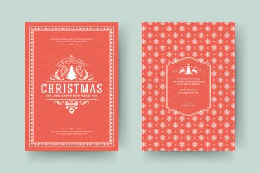 Noel tebrik kartı tasarımı vektör çizimi.