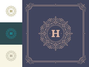 Lüks logo şablonu vektör vintage süslemeleri geliştirir.