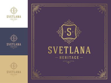 Lüks logo şablonu vektör vintage süslemeleri geliştirir.