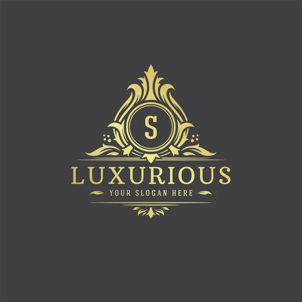 Luxury Logo Monogram Crest Template Design Vector Illustration Royal Brand — Stock Vector