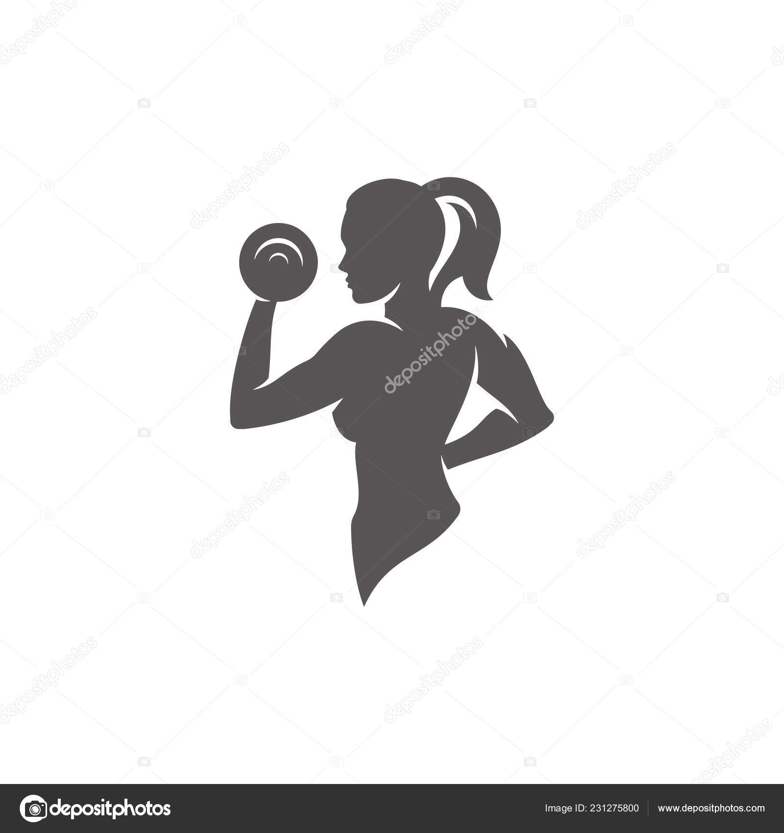 Download Construtor Corpo Feminino Levantando Halteres Silhueta ...